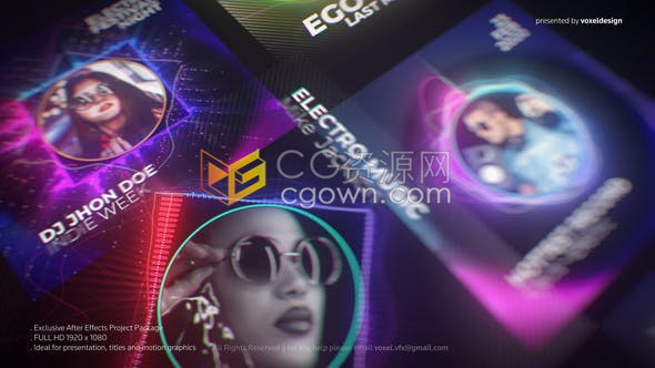 AE模板下载DJ音乐音乐可视化工具跳动节奏波形歌手人物简介视频动画