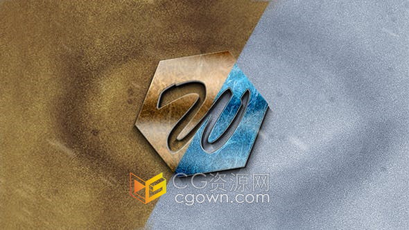 AE模板-雪山沙漠3D场景动画破土而出LOGO视频片头