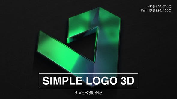 AE模板-Simple Logo 3D标志动画片头视频8种效果