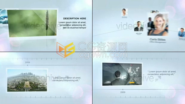 公司宣传视频明亮简约时间线介绍图文动画商务合作推广制作-AE模板下载