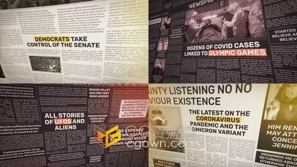 报纸新闻片头复古风格怀旧电影纪录片开场视频AE模板