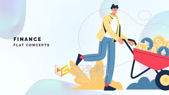 银行业务资产分析金融机构在线购物投资企业解说视频MG图形动画AE模板