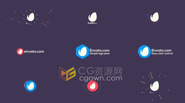 非常简单实用的迷你徽标包公司品牌标志LOGO片头简短动画-AE模板下载
