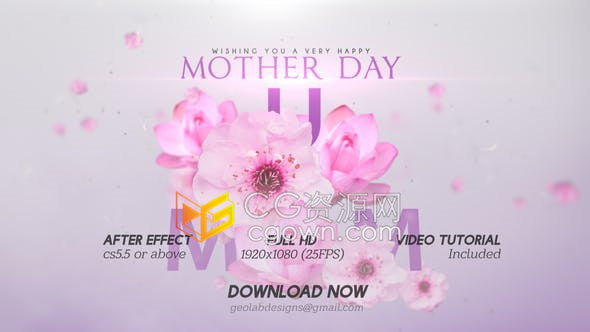 特殊节日特别活动教育学习讲座模板母亲节标题宣传幻灯片-AE模板下载