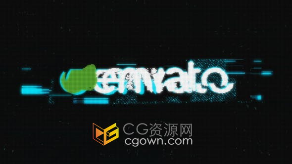 AE模板-4K分辨率数字失真故障LOGO动画视频片头