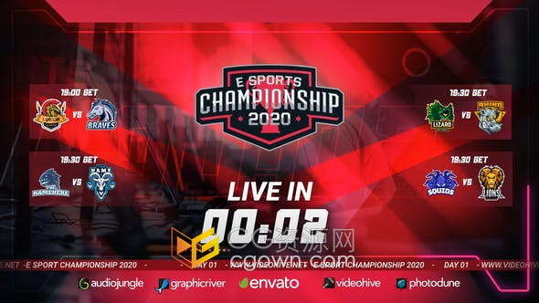 AE模板-电子竞技游戏赛事游戏玩家比赛战队对决栏目频道包装动画