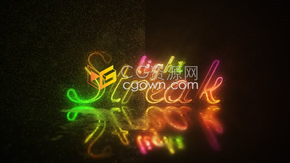 4K超高清彩色粒子光线描边LOGO标志片头动画-AE模板下载