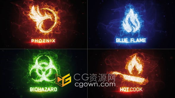 AE模板-Form插件制作火能粒子LOGO动画视频片头