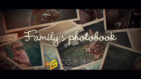 AE模板-老照片展示动画相册复古幻灯片照片视频制作