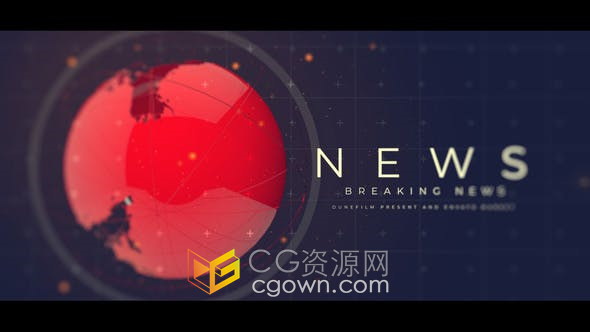 AE模板-News Opener突发新闻介绍电视广播频道片头视频