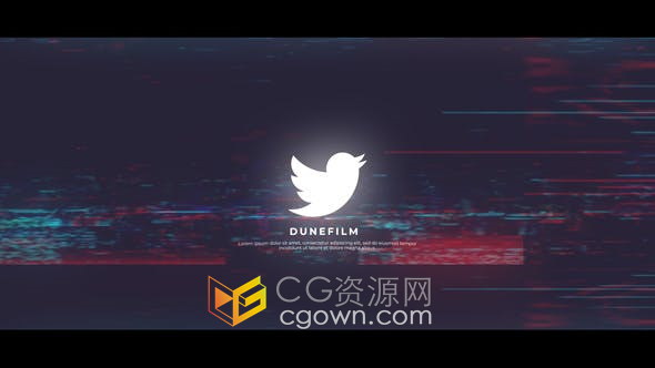 AE模板-使用After Effects软件制作失真故障rgb分离LOGO动画