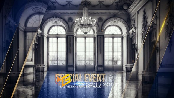 AE模板-颁奖典礼包装公司活动现场视频制作金色闪光图形动画