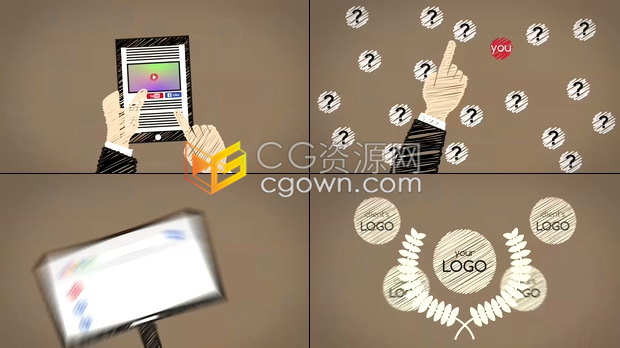 涂鸦风格互联网营销APP推广视频营销在线品牌宣传动画-AE模板下载