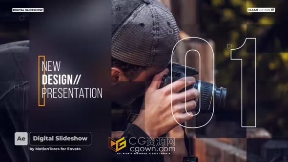 数字幻灯片技术风格宣传介绍-AE视频模板