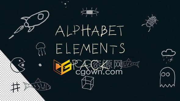 有趣创意字母元素背景卡通电视节目动态动画片头-AE模板下载
