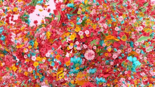 艳丽花朵花海LOGO动画-AE标志模板