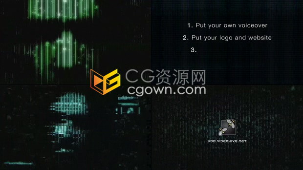 计算机电子人工智能面部图像信号故障动画介绍宣传视频片头效果-AE模板下载