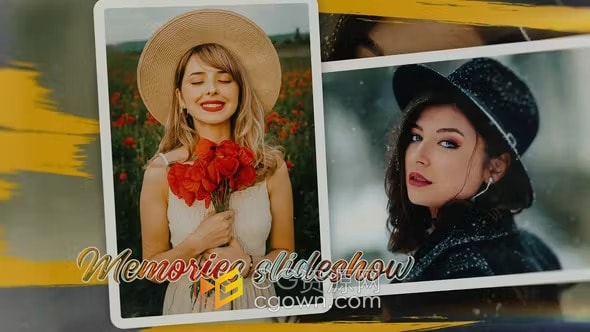 AE模板-个人艺术专辑视频相册美好回忆照片幻灯片