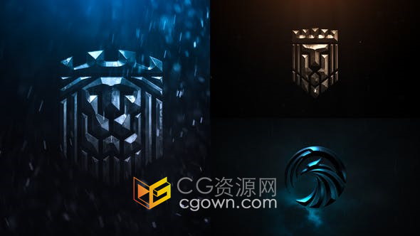 AE模板-仿电影片头黑暗场景立体LOGO动画视频