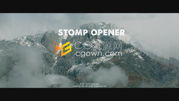 现代活力动态跺脚拍打节奏公司活动快速标题展示开场片头含音效-AE模板下载
