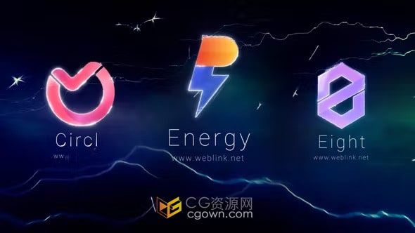 AE模板-快速火花闪烁能量闪故障标志动画