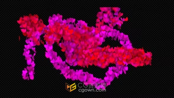 AE模板-心形路径动画情人节婚礼视频浪漫爱心元素