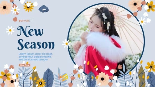 春装礼服精品商店视频广告时尚相册制作-AE模板