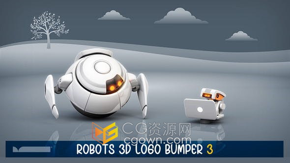 AE模板-可爱两个3D机器人宣传介绍品牌视频动画