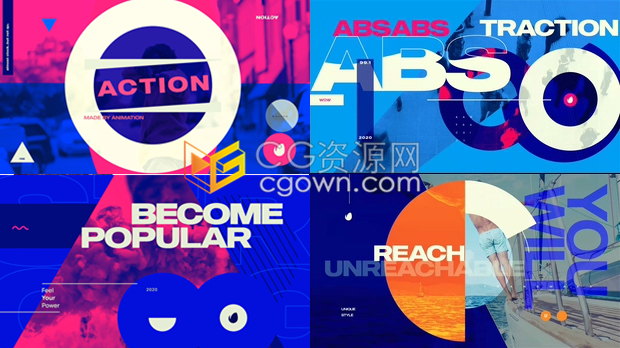 AE模板下载动感创意文字标题排版动画运动宣传海报短片视频片头