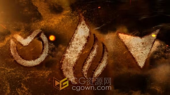 粒子沙漠特效演绎LOGO动画宣传开场片头视频-AE模板