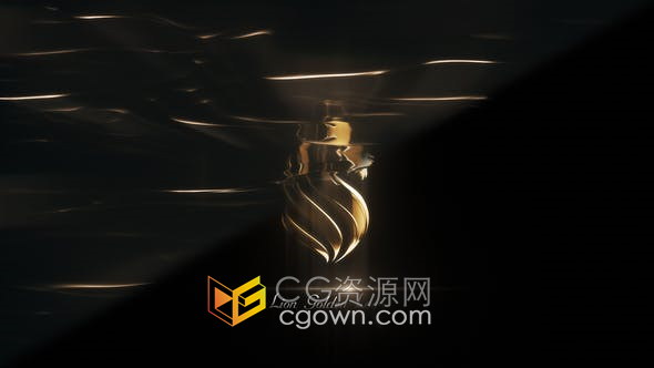AE模板-优雅金色光线发光LOGO动画片头视频制作