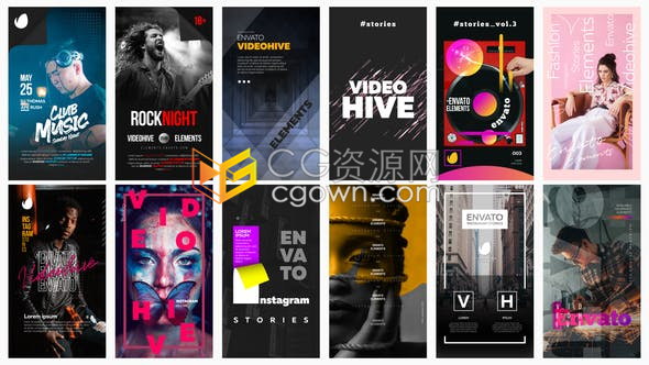 12组社交媒体APP小视频动画商业宣传广告效果制作工程文件-AE模板下载