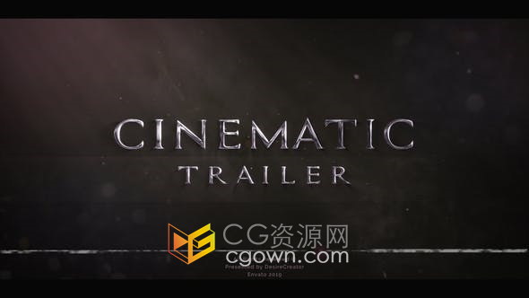 AE模板-电影大片预告片3D金属文字标题动画Element3D插件制作