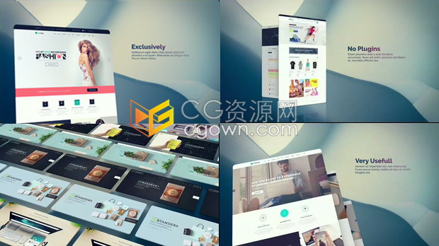 展示网站主题演示网页设计动画搜索引擎优化推广宣传视频制作-AE模板下载