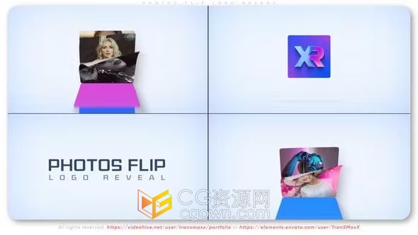 使用翻转照片制作标志动画-AE模板
