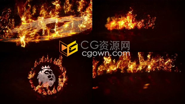 火焰燃烧金属LOGO动画视频片头动作战斗激情类型电影开场效果-AE模板下载