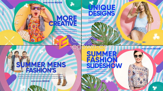 AE模板下载夏季潮流照片图形动画照片幻灯片服装广告时尚宣传视频