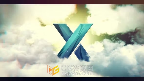 穿梭云层LOGO动画电影宣传视频片头效果-AE模板