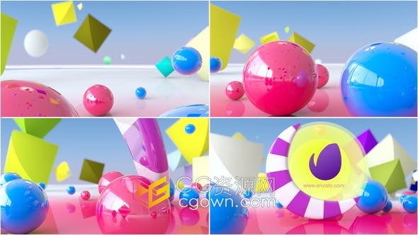 AE模板-3D球图形场景设计LOGO动画视频片头