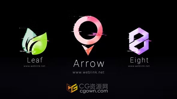 AE模板-炫酷的故障动画介绍企业品牌LOGO标志