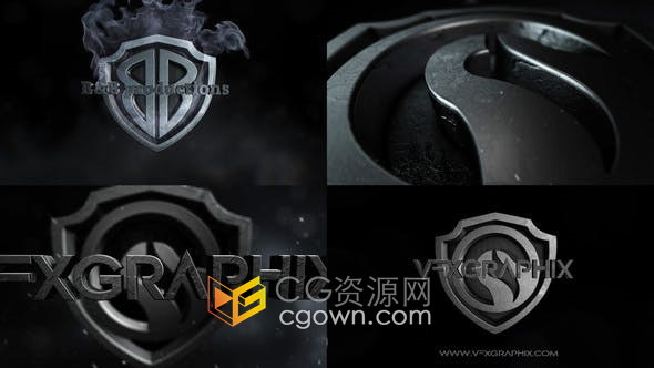 AE模板-Element 3D v2插件制作4K分辨率金属LOGO仿华纳兄弟视频片头