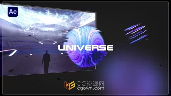 AE模板-现代流动抽象动画展示技术科幻开场游戏介绍视频