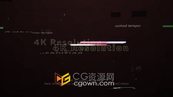 AE模板-Fast Glitch Logo损坏数字失真毛刺RGB分裂抽搐视频动画