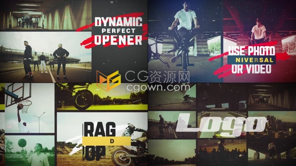 AE片头模板-都市风格动感创意文字动画运动能量活力视频制作