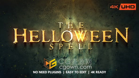 AE模板-万圣节主题宣传介绍视频粒子文字动画效果