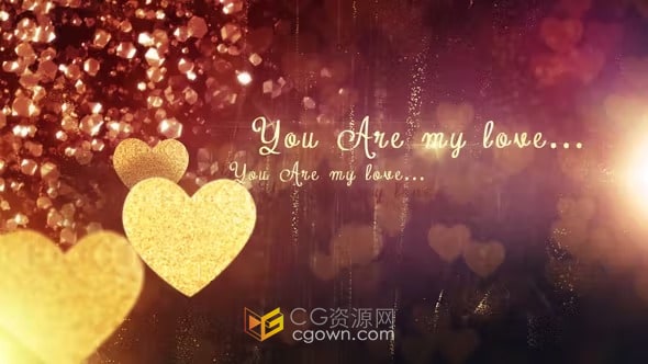 AE模板-浪漫爱情活动开场白情人节婚礼甜蜜恋人视频相册