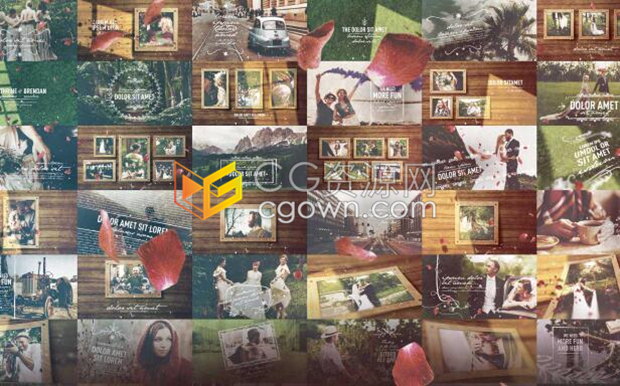 婚礼视频制作AE模板照片相册情人节浪漫幸福介绍文字动画光效素材-AE模板下载