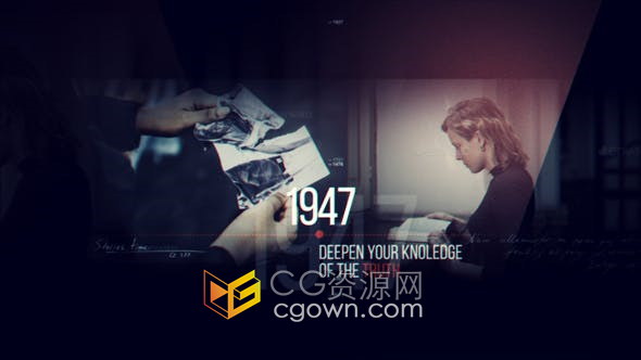 AE模板-时间轴介绍英雄历史年表荣誉纪录片相册视频制作