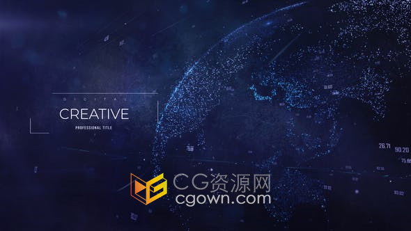 AE模板-粒子数字网络地球介绍互联网信息技术宣传片视频