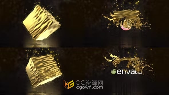 盒子撕裂标志揭示3d产品广告片头动画-AE模板